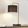 Lindby Hillary bordlampe, sort/guld, marmor, 49 cm