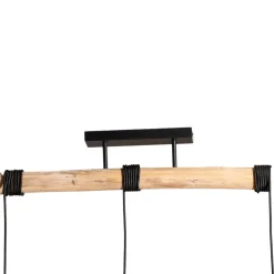 Lindby Hængelampe Amilia, stof, 3 lyskilder, rød/grå/sort