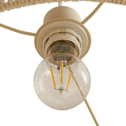 Lindby Hængelampe Anuva, Ø 45 cm, beige, papir, E27