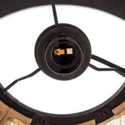 hængelampe Aurinil, træfarvet, hør, Ø 48cm, E27^Lindby Outlet