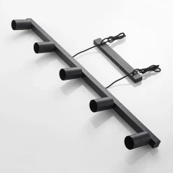 Lindby hængelampe Baliko, sort, 116 cm, 5 lyskilder, GU10