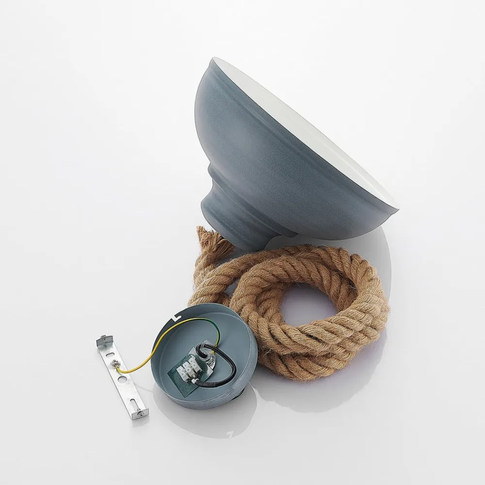 hængelampe Chaby, Ø 29 cm, 1 lyskilde, metal, reb^Lindby Online