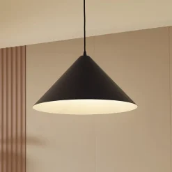 hængelampe Clarine, sort/hvid, Ø 50 cm, metal^Lindby Outlet