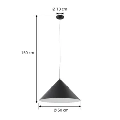 hængelampe Clarine, sort/hvid, Ø 50 cm, metal^Lindby Outlet