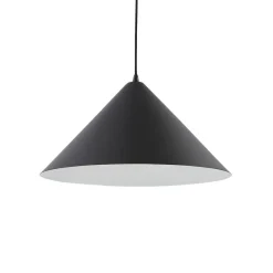 hængelampe Clarine, sort/hvid, Ø 50 cm, metal^Lindby Outlet