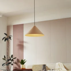 Lindby hængelampe Clarine, beige, Ø 50 cm, metal