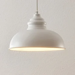 Lindby Gang|Pendellamper>hængelampe Cliona, hvid, metal, Ø 31 cm, E27