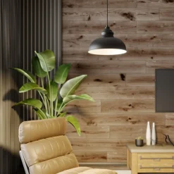 Lindby Gang|Pendellamper>hængelampe Cliona, sort, metal, Ø 31 cm, E27