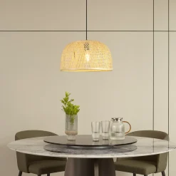 hængelampe Dabila, bambus, Ø 45 cm, E27^Lindby Hot