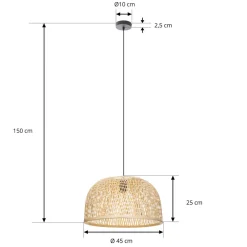 hængelampe Dabila, bambus, Ø 45 cm, E27^Lindby Hot