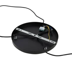 Lindby hængelampe Danika, rund, Ø 50 cm, sort, metal