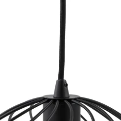 Lindby hængelampe Danika, rund, Ø 50 cm, sort, metal