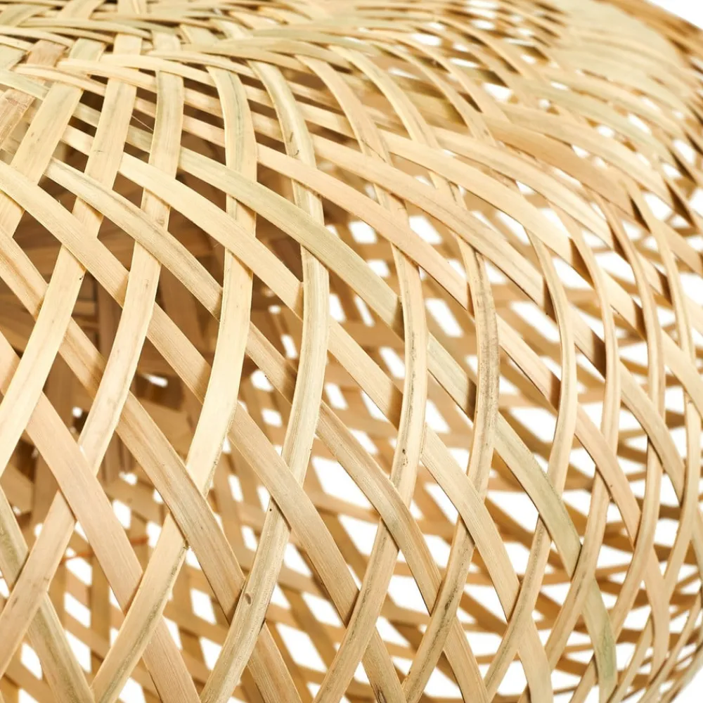 hængelampe Eleane, bambus, natur, længde 50 cm, E27^Lindby Online