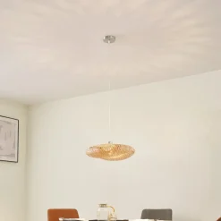 hængelampe Eleane, bambus, natur, Ø 50 cm^Lindby New