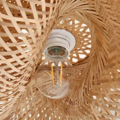 hængelampe Eleane, bambus, natur, Ø 50 cm^Lindby New