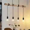 hængelampe Ferris, 4 lyskilder, 90 cm, træ, E27^Lindby Outlet