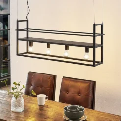 Lindby Pendellamper|Pendellamper>hængelampe Grisela, hylde, sort, metal, 120 cm