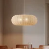 Lindby Hængelampe Helin, beige, Ø 70 cm, tekstil, 3 x E27
