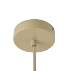 Lindby Hængelampe Helin, beige, Ø 70 cm, tekstil, 3 x E27