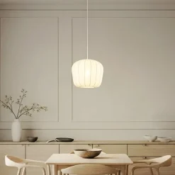 hængelampe Helin, hvid, Ø 35 cm, stof^Lindby Clearance