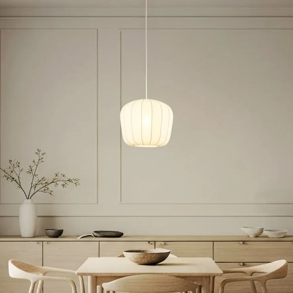 hængelampe Helin, hvid, Ø 35 cm, stof^Lindby Clearance