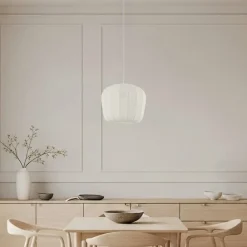 hængelampe Helin, hvid, Ø 35 cm, stof^Lindby Clearance