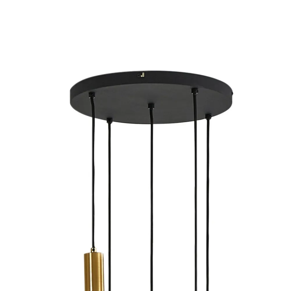 hængelampe Hildur, 5 lyskilder, røgfarvet grå, glas^Lindby Clearance