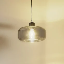 hængelampe Hildur, Ø 28,5 cm, 1 lyskilde, grå, glas^Lindby