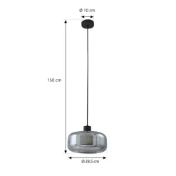 hængelampe Hildur, Ø 28,5 cm, 1 lyskilde, grå, glas^Lindby