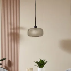 hængelampe Hildur, Ø 28,5 cm, 1 lyskilde, grå, glas^Lindby