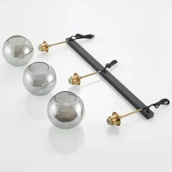 Lindby hængelampe Hiwana, røggrå, glas, 3 lyskilder