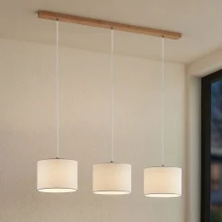 hængelampe Imarin, 3 lyskilder, hvid, tekstil, 100 cm^Lindby Outlet