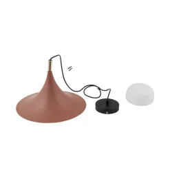 hængelampe Jarl, brun, metal, Ø 35 cm, G9^Lindby Online