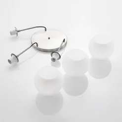 hængelampe Jurian, Ø 32 cm, 3 lyskilder, nikkel/opal, glas^Lindby Sale