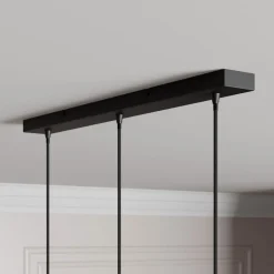 Lindby hængelampe Kourtney, 3 lyskilder, sort/grå, glas, E27