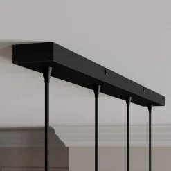 hængelampe Kourtney, 4 lyskilder, sort/grå, glas, E27^Lindby Sale