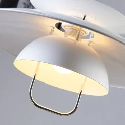 Lindby hængelampe Nadija, hvid, 43 cm, højdejusterbar, E27