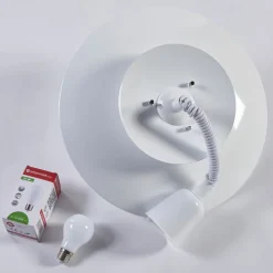 Lindby hængelampe Nadija, hvid, 43 cm, højdejusterbar, E27