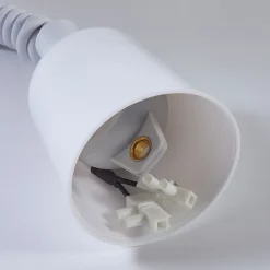 Lindby hængelampe Nadija, hvid, 43 cm, højdejusterbar, E27