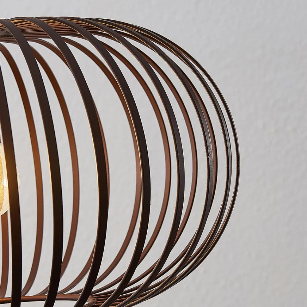 Lindby Gang|Pendellamper>hængelampe Nahele, brun, metal, Ø 40 cm, E27