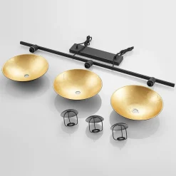 hængelampe Narisara, 118 cm, E14, 3 lyskilder, sort-guld^Lindby Online