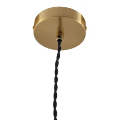 hængelampe Nolane, Ø 11 cm, keramik, hvid/messing^Lindby New