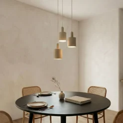 Lindby Pendellamper>hængelampe Ovelia, beige, 3 lyskilder, metal, E27