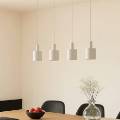 hængelampe Ovelia, beige, 4 lyskilder, metal, E27^Lindby Outlet