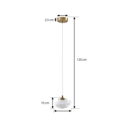 Lindby hængelampe Piatra, opal/messing, glas, Ø 16 cm, G9