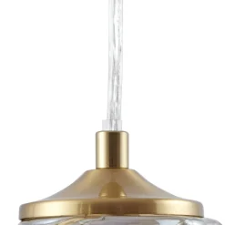 hængelampe Piatra, rav/messing, glas, Ø 16 cm, G9^Lindby New