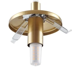 hængelampe Piatra, røg/messing, glas, Ø 16 cm, G9^Lindby Online