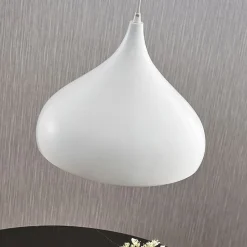 Lindby hængelampe Ritana, hvid, metal, Ø 31 cm, E27