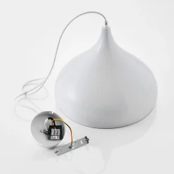 Lindby hængelampe Ritana, hvid, metal, Ø 31 cm, E27