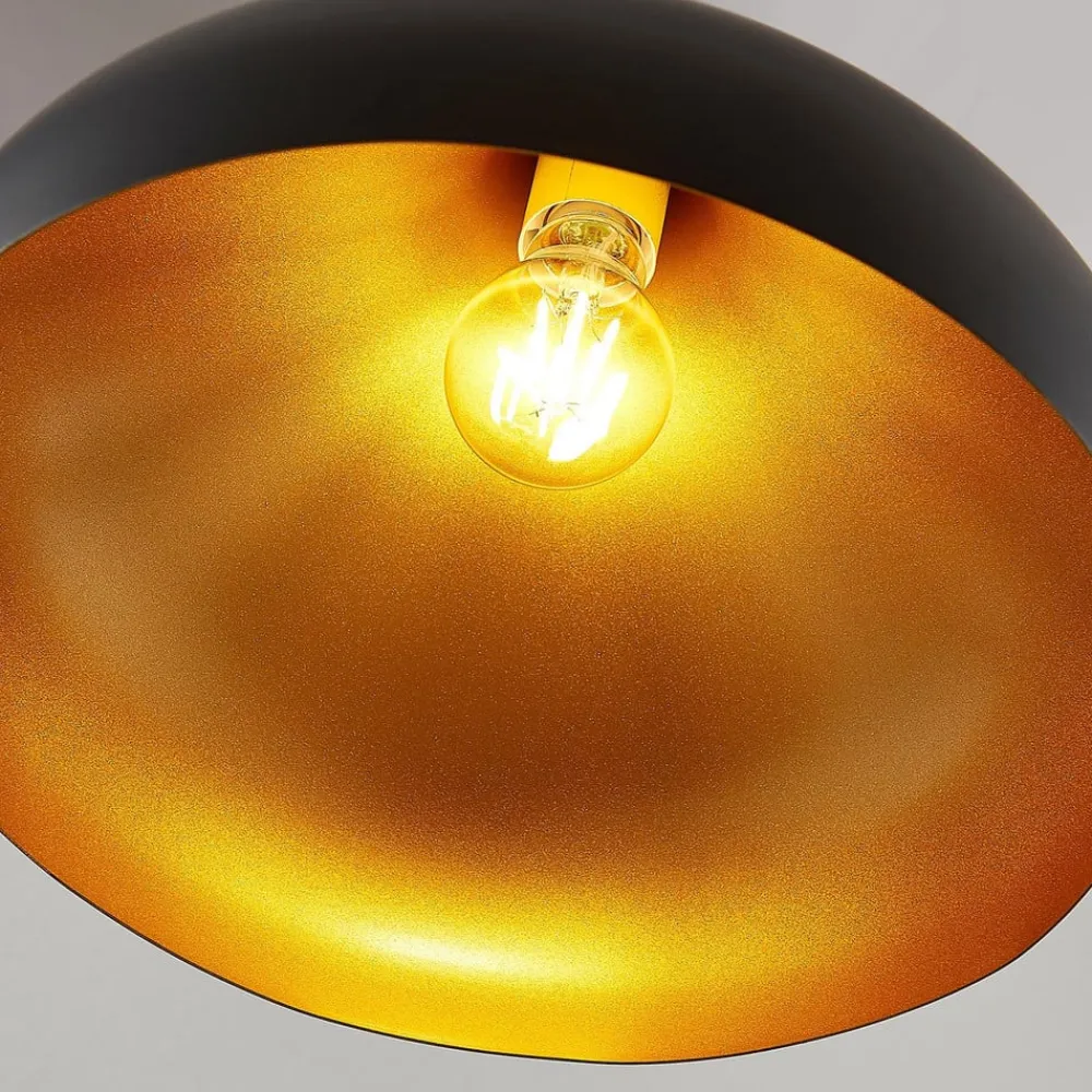 hængelampe Ritana, sæt af 2, sort-guld, metal, E27^Lindby Clearance